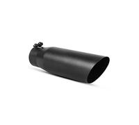 Cola de Escape Entrada De 2,75"/6,98 Cm Salida 3,5"/8,89 Longitud Total 12" Puntas Escape Acero Inoxidable Acabado Cromado Tubo(Straight black)