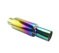 Cola De Escape Sistemas De Escape Universales De Acero Inoxidable Silenciadores De Carreras De 2" Y 2,5" A 3" Color Azul Plateado Para Coche(Colorful 63MM)