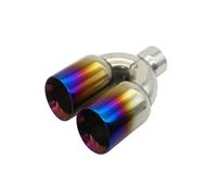 Cola de Tubo de Escape Para Doble Salida 63MM Silenciador Escape Punta Universal 2,5 Pulgadas Entrada 89/101mm Salida Acero Inoxidable Doble Pared(63-101MM Blue)