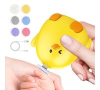 Cola de uñas para niños pequeños, cortaúñas eléctrico para bebés | Lindo pollo en forma de clavo - Kits de salud para niños pequeños con 6 cabezales de molienda de repuesto, archivo de