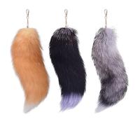 Cola de zorro de 16 pulgadas Fox Tail Therian Cola Furry Tail Therian Black Fox Cola Fox, 6, talla única