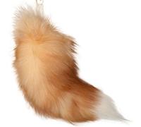Cola de Zorros 15.75 pulgadas cola animal pelusa de piel falsa de piel realista cola de zorra de Zorros de Zorros decorativo para mochila de bolsas de mochila, oro, keychain de cola animal falsa