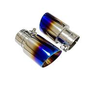 Cola Escape 1 Uds. Piezas Automóvil Tubo Silenciador Garganta Trasera Acero Inoxidable Nido Avispas Azul Tostado Boca Trompeta Gran Diámetro Doble Redonda(67mm-114mm)