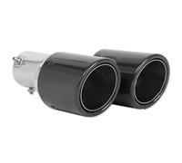 Cola Escape 2,5 "en 4" Hacia Fuera 11, "de Largo Salida Doble Punta Escape Borde Enrollado Inclinado Silenciador Automático Tubo Acero Inoxidable Doble Redonda