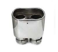 Cola Escape Automóvil 1 Pieza Para Coche Universal De 60 Mm, Boquilla De Acero Inoxidable, Tubo De Escape Doble, Punta De Escape Cuadrada, Puntas De Silenciador