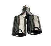 Cola Escape Coche Para Serie Dual Outlet Tubos Silenciador Carbono Brillante Terminales Escape Acero Inoxidable Plateado Universal Extremo 1 Pieza(In63-93 right black)