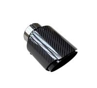 Cola Escape Coche Tubo Escape Silenciador Tubo Interior Universal Acero Inoxidable Punta Única Fibra Carbono Brillante Sarga Para Coche 1 Pieza(ID 76MM-OD 89MM)