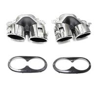 Cola Escape Doble Salida Para A35 C118 CLA35 X247 GLB35 A45S Reacondicionamiento 2020+ Boquilla Tubo Punta Escape Cuádruple Puntas Silenciador Parachoques Trasero(Silver 2)