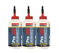 Cola para madera en set ahorro, 3 botes de 750 ml de SOUDAL Pro 30D impermeable con base de PVC
