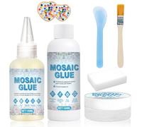 Cola para Mosaicos, Pegamento Mosaico, Mosaico Cement, Finish pour Joints Mosaïque, Transparente al Secarse, Adecuado para Mosaicos, Vidrios y Azulejos, Duradero y Resistente (100ml*3)