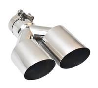 Cola Tubo Escape Silenciador Boca Oblicua Universal Para Coche Boquilla Tubo Escape Punta Un Punto, Dos Tubos Dobles, Decorativo Tubo De Cola De Coche(54MM IN- 101MM OUT)