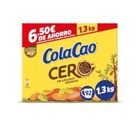 ColaCao Cero, Cacao Soluble sin Azúcares Añadidos, 1,3 kg, 92 Raciones