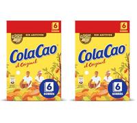 ColaCao Original, Cacao Soluble Natural sin Aditivos, 6 Sobres, 96g (Paquete de 2)