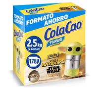 ColaCao, Turbo, Cacao Soluble Instant?neo Natural sin Aditivos - Formato Ahorro - 2,5kg (Taza Batidora Star Wars)