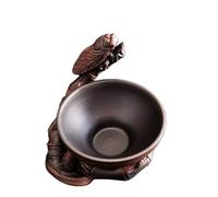 colador cerámica Handamde cigarra pescado púrpura cerámica separador de té Infusor colador dispensador filtro juego adornos para Hogar y Oficina(01-9.8X7.5X12.3CM)