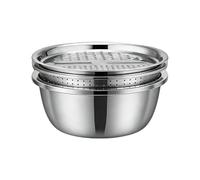 Colador - Colador de cocina de 26 cm, optimizador de tareas de cocina, cuenco de acero inoxidable con diseño cuidadoso, cesta coladora de alimentos para verduras, frutas, arroz, preparación de comidas