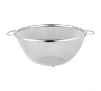 Colador de acero inoxidable 304 con malla fina, cesta de drenaje de 25,5 cm con patas triangulares estables y asas cómodas para frutas, verduras, arroz y pasta