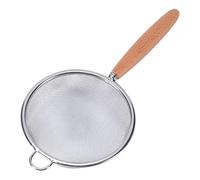 Colador de acero inoxidable con mango largo de madera para colgar, filtro multifunción de malla fina, tamiz para cocina, alimentos, arroz, pasta, fideos, utensilios de cocina