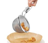 Colador de acero inoxidable - Stainless Steel, Mesh Strainer Reinforced Frame | Fine Filtering And Fast Draining Kitchen Tool, Metal Hot Pot Strainer For Noodles, Flour, Pasta, Home Cooking, Kitchen