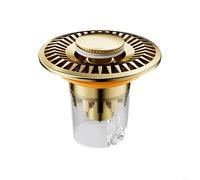 Colador de alcantarillado eficaz con cesta de filtro de rejilla para evitar que los objetos extraños obstruyan los desagües (dorado)