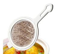 Colador de alimentos de malla fina de acero inoxidable - Cuchara filtrante para zumo y té suelto, colador de metal pequeño multifuncional con mango cómodo para uso en la cocina del hogar