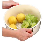 Colador de alimentos, juego de colador de cocina, cuenco de limpieza de doble capa, colador de cocina, colador versátil para bayas, pasta y pasta