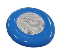 Colador de arena inflable de PVC con red de doble capa y 2 asas, 40 cm de disco de playa, incluye bomba de aire para castillos de arena y jardín, color azul (A)
