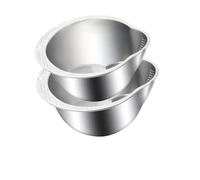 Colador de arroz acero inoxidable resistente 1/2 piezas-lavadora granos Extra grande y cuenco colador frutas, herramienta auxiliar cocina a prueba herrumbre para Cocina(Sliver2pc)