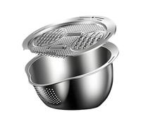 Colador de arroz - Colador limpiador de arroz de acero inoxidable con pelador | Herramientas de frutas y verduras para colar té, enjuague de bayas, cocinar pasta, sushi, frutas