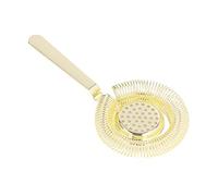 Colador de Bar de Acero Inoxidable Profesional con Filtro Fino para cócteles, Ideal para coctelería, restaurantes y Fiestas. (Oro)