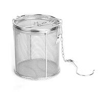 Colador de bolas de té de acero inoxidable, condimentos para sopa, filtro de cesta separada para especias (12*13cm)