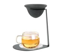 Colador de café de cerámica, moderno de alta precisión, colador de té de hojas sueltas con soporte para principiantes, adultos, entusiastas de bebidas, cafetería, bar, hogar, hotel, restaurante