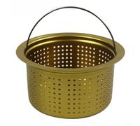 Colador de cesta de fregadero de óxido de aluminio dorado de 134,5 mm de diámetro superior, filtro de drenaje de cocina de 2 mm, agujeros de drenaje de 2 mm, captura partículas finas de alimentos, 70