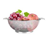 Colador de cocina de acero inoxidable con asa, cesta coladora de acero inoxidable | Coladores de cocina para lavar frutas | Cesta de drenaje de metal versátil para espaguetis, pasta, arroz, verduras