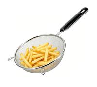 Colador de cocina de malla fina - Mango antideslizante, colador de alimentos de acero inoxidable, malla fina, para pasta, arroz, harina, leche, grasa, , café y para cocinar, hornear y freír