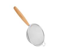 Colador de cocina de malla: marco de metal inoxidable, mango de madera, colador de filtro fino, estructura resistente al calor | Bebida Lavado Fideos Té Fideos Tamizado Utilidad Hogar Cocina Es