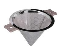 Colador de cono de acero inoxidable con doble oreja, tejido de sarga, filtro de té y café, infusor para el hogar, Bar, cocina, uso duradero, fácil de limpiar, apto para