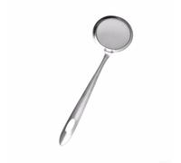 Colador de cuchara de acero inoxidable con mango largo para filtrar grasa y burbujas en sopa y olla caliente, diseño de malla con función de almacenamiento para colgar