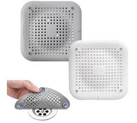 Colador de Desagüe, 6 Piezas Colador de Pelo para Bañera, Filtro de Drenaje de Ducha, Filtro de Silicona para Fregadero, Atrapa Pelos de Ducha, para Fregaderos, Baños, Cocinas (Gris/Blanco)