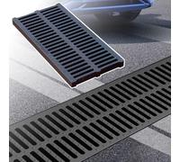 Colador de drenaje de canal de plástico de polímero antideslizante para entrada y suelo de hormigón, solución eficaz de agua y drenaje