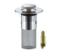 Colador de drenaje extraíble de acero inoxidable para fregadero y ducha, recogedor de pelo y escombros para mantener los desagües limpios en la cocina y el baño (A)