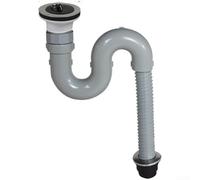 Colador de drenaje para fregadero de cocina con tubo de trampa en S, accesorio de drenaje antiolor de 70 mm, acero inoxidable 304 y reforzado con alambre para una fácil instalación