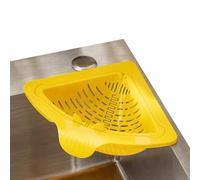 Colador de drenaje para fregadero de cocina, diseño triangular sin taladro, colador de fregadero con estante de esponja, colector de restos de alimentos de cocina, desenrosca inferior para una fácil