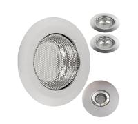 Colador de Drenaje, Set de 3, Ø 70 mm, Ideal para Drenaje con Ø Interno de 44 mm, sobresale 18 mm de Profundidad en la Boquilla, Tensor de Fregadero con Ajuste optimizado, Ideal para Ducha, Lavabo