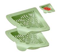 Colador de esquina para fregadero, 2 uds., colador de esquina triangular magnético para fregadero con cesta de drenaje inferior con apertura giratoria para lavar frutas y verduras