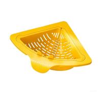 Colador de esquina para fregadero, cesta triangular magnética para recoger alimentos, sin taladro, estante de drenaje para residuos, almacenamiento de cocina ABS, 18 x 18 cm (amarillo)