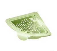 Colador de esquina para fregadero, cesta triangular magnética para recoger alimentos, sin taladro, estante de drenaje para residuos, almacenamiento de cocina ABS, 18 x 18 cm (verde)
