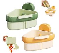 Colador de esquina para fregadero, estante de esquina con ventosa para fregadero, recogedor de residuos de alimentos, estante de almacenamiento triangular con agujero de drenaje, cesta de drenaje