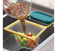 Colador de filtro de fregadero de cocina, triángulo colgando bolsa de malla con soporte, cesta de filtro sobrante bolsa de malla fina, bandeja de cocina alta papelera puede almacenar bolsa de