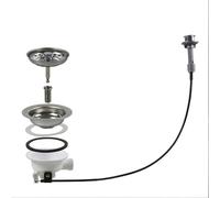 Colador de fregadero de acero inoxidable con palanca de control de drenaje de doble acción que permite un cambio rápido entre los modos de drenaje y retención durante el uso rutinario (110 mm)